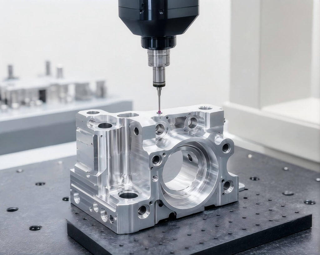 CNC-machined-aluminum-part-with-CMM