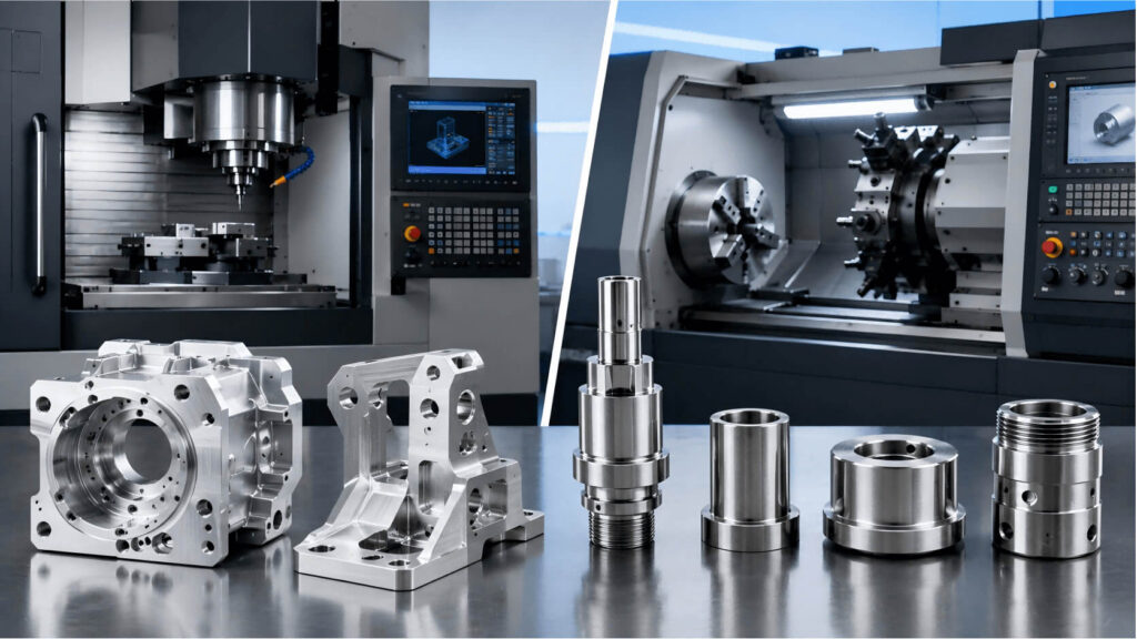 CNC-milling-vs-CNC-turning-process-comparison-for-precision-machined-parts